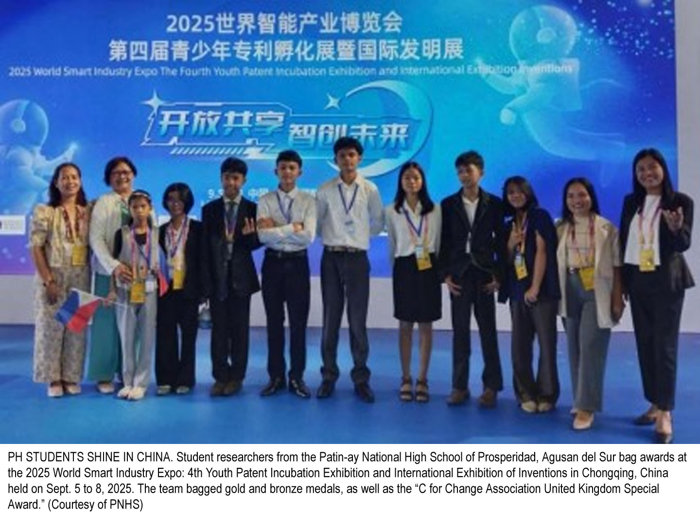 Agusan del Sur students shine in China, win gold and bronze at global innovation expo