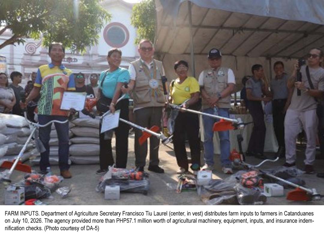 DA Delivers ?57.1-M Support Package to Boost Catanduanes Agriculture and Fisheries