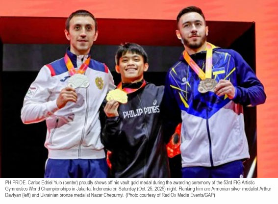 Carlos Yulo Reclaims World Vault Gold at FIG Artistic Gymnastics Championships in Jakarta