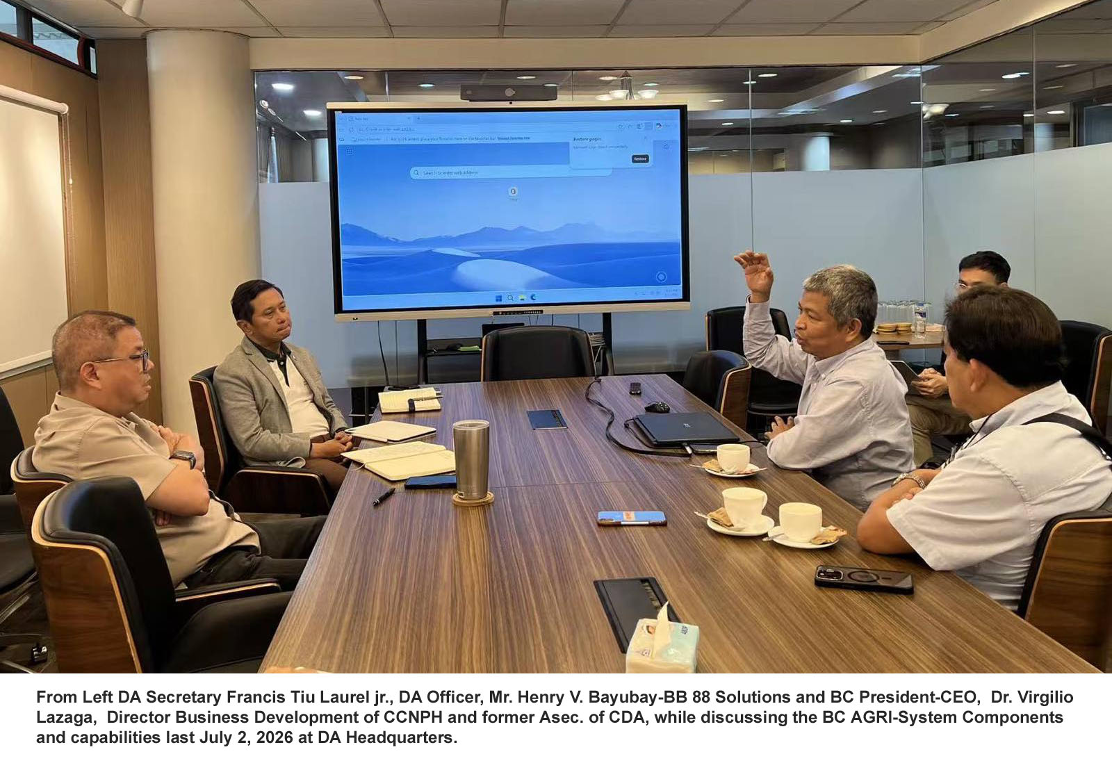 BC AGRI-System Climate-Smart Agriculture and Bagsakan Ecosystem Presented to the Department of Agriculture